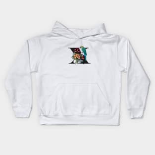 Botanical Alphabet X Kids Hoodie